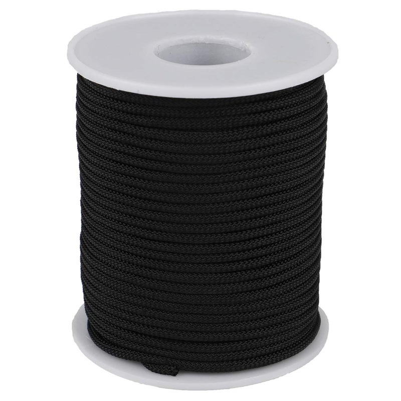 McFanBe Braided Nylon Twine Cord Thread String for Necklace Bracelet Jewelry Making Crafting Accessories (2mm-98feet, Black) - Image 1